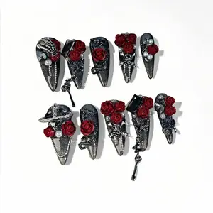 Voileedenails FJ02-Press On Nails - Long or Short Nails Available in Various Colors and Styles