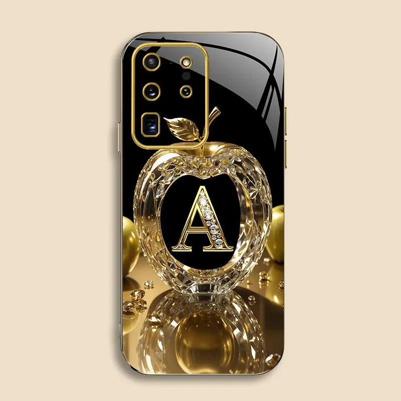 High-End Gold Letter Electroplated Edge Smartphone Case for Galaxy S20 Ultra 5G, Business-Simple Handheld Cellphone Cover, Explosion-Proof, Anti-Fall, Anti-Fingerprint, Affordable Device Protection 995