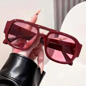 2026 5PCS Retro Pilot Sunglasses for Men Women Double Bridge Aviation Square Sunglasses 70s Fashion Classic Sun Glasses Vintage Shades UV400 Protection