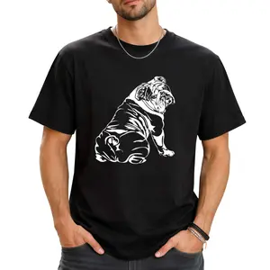 Funny English Bulldog Dog Gift 200g 100% Cotton T-Shirt Casual Short-Sleeve Fun Shirts Graphic Tees Comfort Wear Cotton Men's Classic Cotton Tee Washable for All Seasons 200g 100% Cotton Sizes S to XXXL