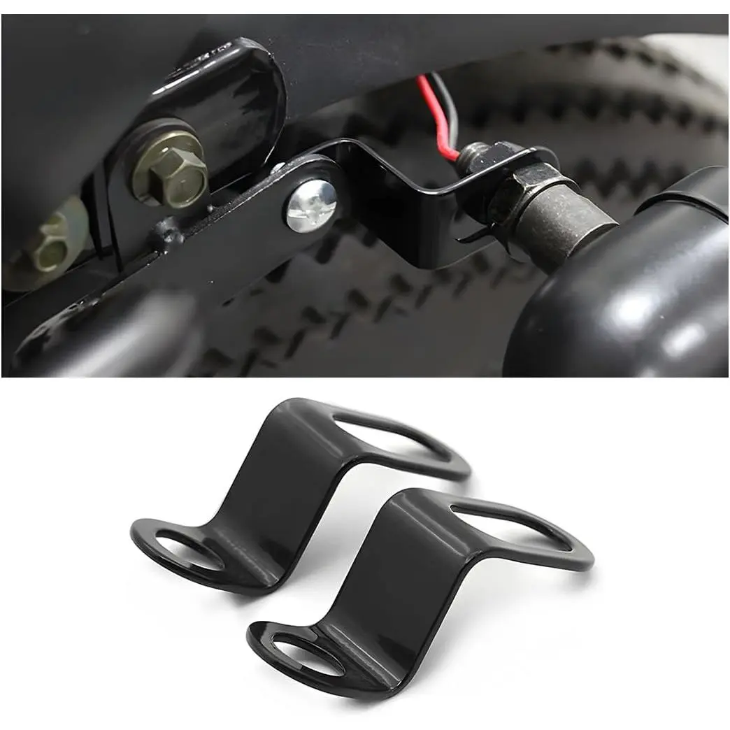 Rear Turn Signals Brackets, 2PCS Motorcycle Rear Indicator Light Relocation Holder, Universal L Shape 12mm Hole Shock Brackets Motorbike Rear Turn Signal Lamp Mounting Holder