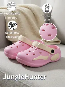 New Arch Support Hole Shoes for Kids, Summer Lightweight Thick Sole Eva Anti-Slip Slip-On Sandals, Boys & Girls Comfortable Footwear