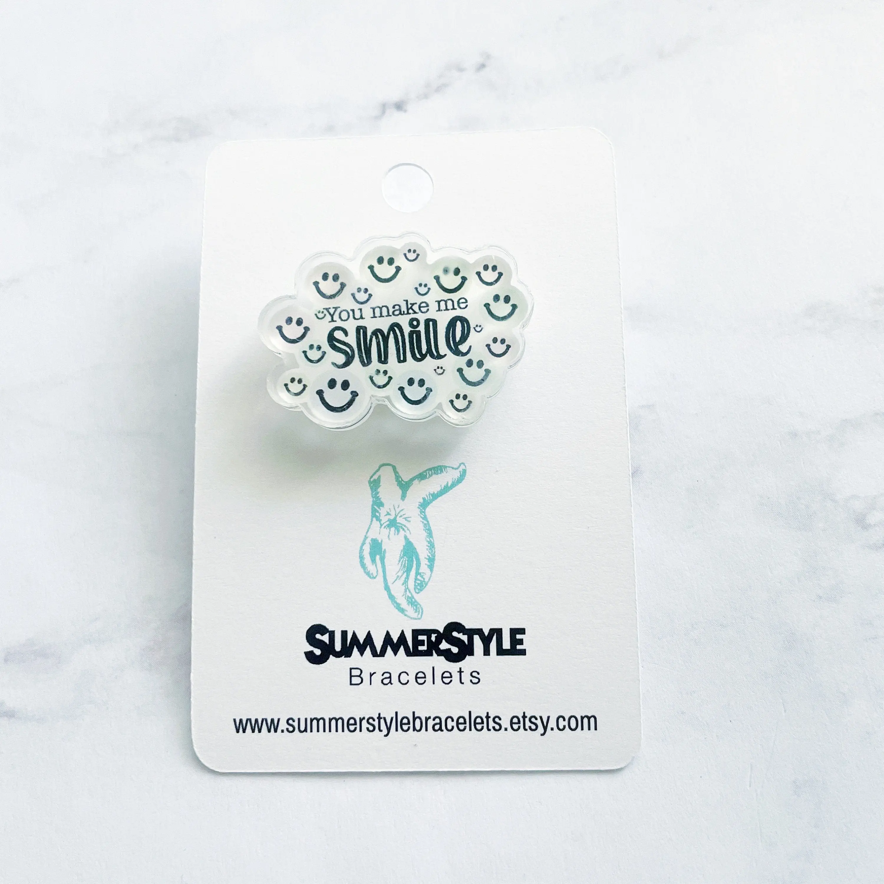 You Make Me Smile Acrylic Pin, Backpack Pin, Summer Pin, Smiley Face Pin, Mini Acrylic Pin, SummerStyle Bracelets