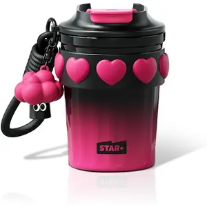 12 OZ Travel Coffee Mug with Lid Spill Proof Leak Proof, Stainless Steel Thermal Coffee Tumbler for Hot and Cold, Resuable Insulated Coffee Cup For Women, Black and