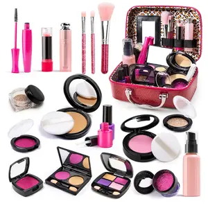 Simulated Makeup Kit for Girls, Play Makeup Set for Kids -Includes Cosmetic Bag for Birthdays and Christmas,Imaginary Makeup Fun for Toddlers and Little Girls Ages3+