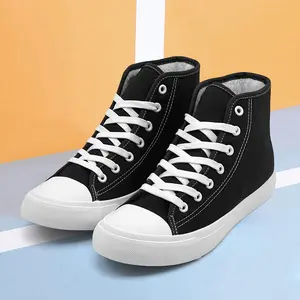 Lumubby Classic High-Top Fleece-Lined Canvas Sneakers with Soft Interior Durable Canvas Signature Rubber Toe Cap Reinforced Stitching Comfortable Everyday Wear