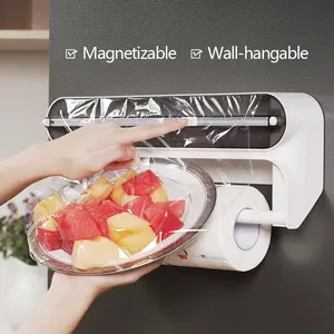 Compact Stretch Film Cutter with Magnetic Back for Easy Access on Metal Surfaces Portable and Organized Workspace Tool