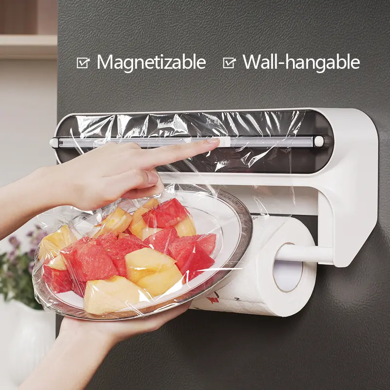 Compact Stretch Film Cutter with Magnetic Back for Easy Access on Metal Surfaces Portable and Organized Workspace Tool