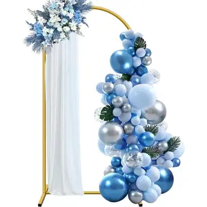 7.2 ft Arch Backdrop Stand, Metal Balloon Arch Stand,  Wedding Arched Frame with Square Base Ground Nails, Background  for Birthday Party  Shower Garland Decoration,