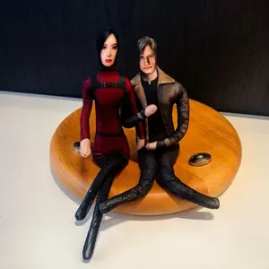 Resident Evil Funny Abstract Meme Plush Dolls | Leon & Ada Wong Poseable Wire Skeleton Stuffed Toys | Gamer Gift Merch
