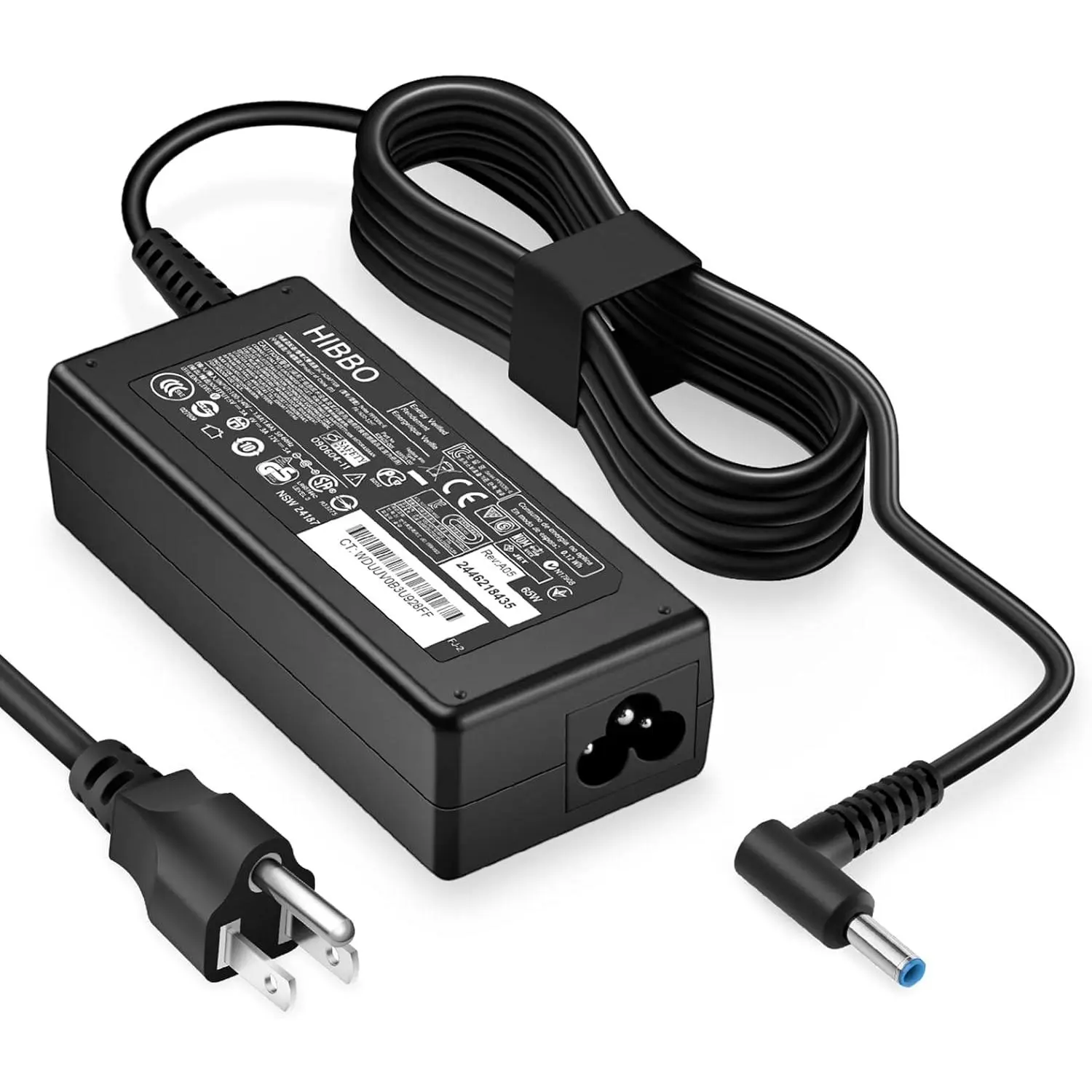 65W-45W Smart Blue Tip Laptop Charger, Pure Copper Component Wired Power Adapter, Charger Compatible with Hibbo HP Pavilion, HP Pavilion X360, HP Chromebook