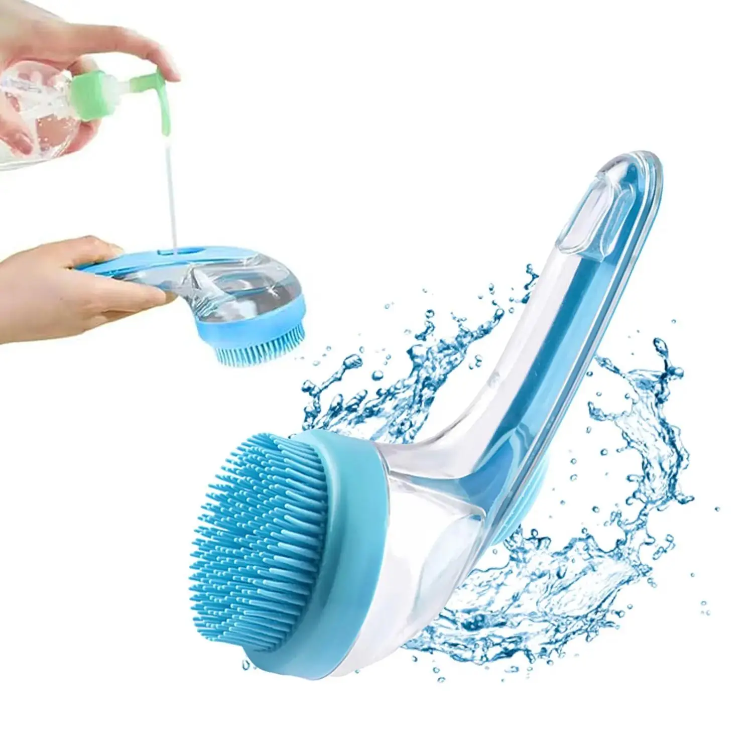 Silicone Pet Shampoo Brush with Soap Dispenser - Gentle Clean Massage Scrub, Dog & Cat Grooming Bath Accessory for Short & Long Fur, Grooming Tools