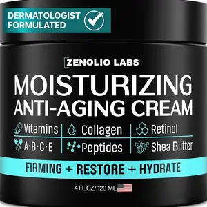 Mens Face Moisturizer Cream - Anti Aging & Wrinkle Face Cream - Mens Facial Moisturizer - Retinol, Collagen, Peptides, Vitamins E & A - Facial Skin Care - After Shave Lotion - Day & Night – 4 oz