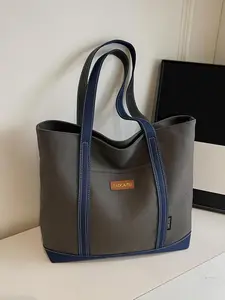 Women's Elegant Colorblock Shoulder Bag, Large Capacity Tote Bag, Trendy Versatile Crossbody Bag for Work, Commuting, Going Out and Shopping