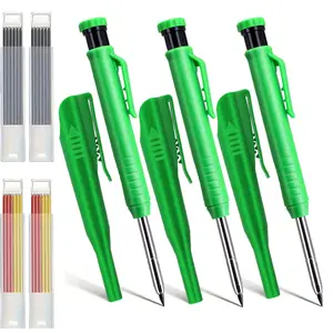 9pcs/set 2.8MM woodworking pencil set with non fragile lead as a gift, Mechanical Pencil Set, Drawing Pencils Set, used for deep hole marking and drawing, office marking to meet the needs of all engineers