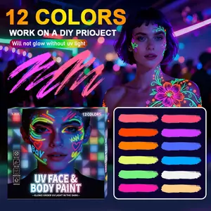 6-Pack Luminous Pen Set, Creative Glow-in-the-Dark Graffiti Sticks. Suitable for stage makeup, and specially designed as fluorescent pens for Halloween, carnivals and music festivals. Also great for birthday parties and students' DIY handmade painting. ti