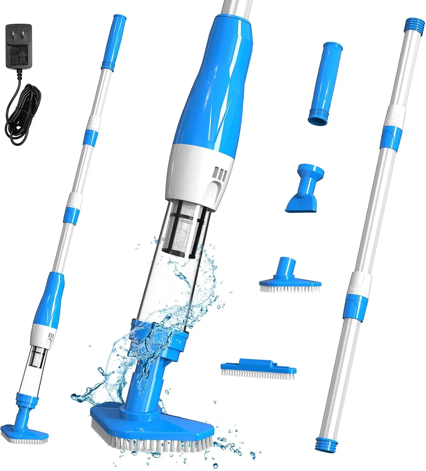 2026 New 4-in-1 Cordless Rechargeable Handheld Small Pool Vacuum - 90 Mins Runtime, 12 Gal/Min Powerful Suction for Spa, Hot Tub