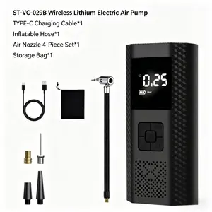 Portable Cordless Tire Inflator, 12V Wireless Car Air Pump with Digital Display, Rechargeable Battery Powered Tire Inflator with Power Bank Function Reusable