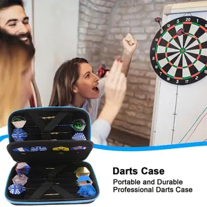 Dart Storage Bag, Multi-Functional Dart Storage Bag, Hard Case Compatible with Steel or Soft Darts Set, Storage Holder Fits Dart Tips Shafts Flights and Accessories, Case for 12 Darts