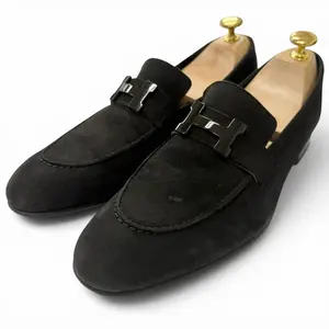 Pre-owned HERMÈS Suede Small Leather Goods Hermes Loafers