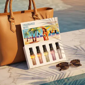 L'APÉIALO Women's 5-Pack Mini Perfume Set - TSA-Compliant Travel-Size Beach Sunshine Fine Mist Fragrance Sampler with Ultra-Fine Mist Nozzle, 5 Unique Scents (No.40, No.59, No.62, No.68, No.87), Compact Size, Adults Gifts