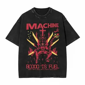 "Blood is Fuel" ULTRASKILL T-Shirt, Retro Wash Hoodie Sweater Cotton Fabric Oversized Grunge Menswear Graphic Tee, Unisex Streetwear Anime Gamer Gift