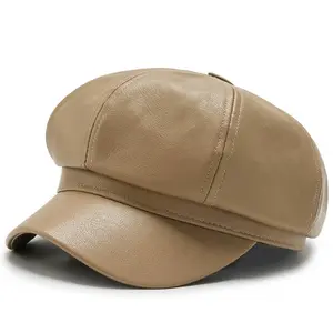 Black Stylish Newsboy Cap for Men, Breathable Lightweight Octagonal Beret, Winter Fashion Accessory, Machine-Washable Artistic Painter Hat, Breathable Lightweight Hats