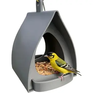 Hanging Bird Feeder House for Outdoor Birds, Durable Plastic Garden Feeder with Rain-Resistant Roof, Easy to Hang on Patio or Balcony