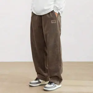 Men’s corduroy casual pants, loose straight fit, versatile for spring, summer, and autumn