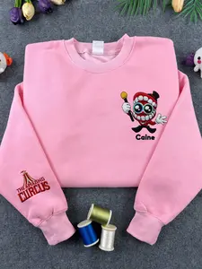 Caine Inspired Embroidered Sweatshirt – Cute Digital Circus Cartoon Gamer Gift
