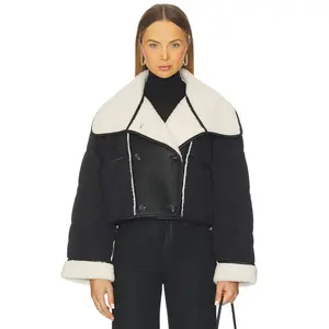 BLANKNYC Cropped Faux Leather Jacket in Second Wind