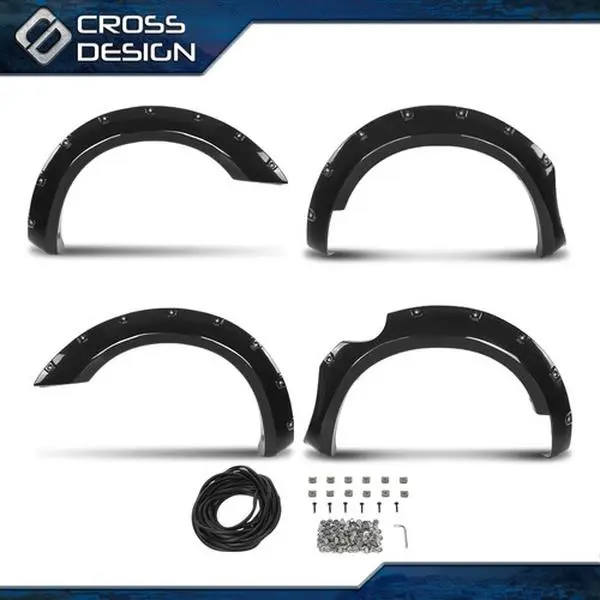 CROSSDESIGN No-Painted Virgin ABS Plastic Pop-Out Bolt Truck Fender Flares - Rust Guard Mud Flaps & Splash Guards, Vehicle Exterior Accessories with Hardware For 2006-20 Nissan Frontier (5' Bed Only), Automotive