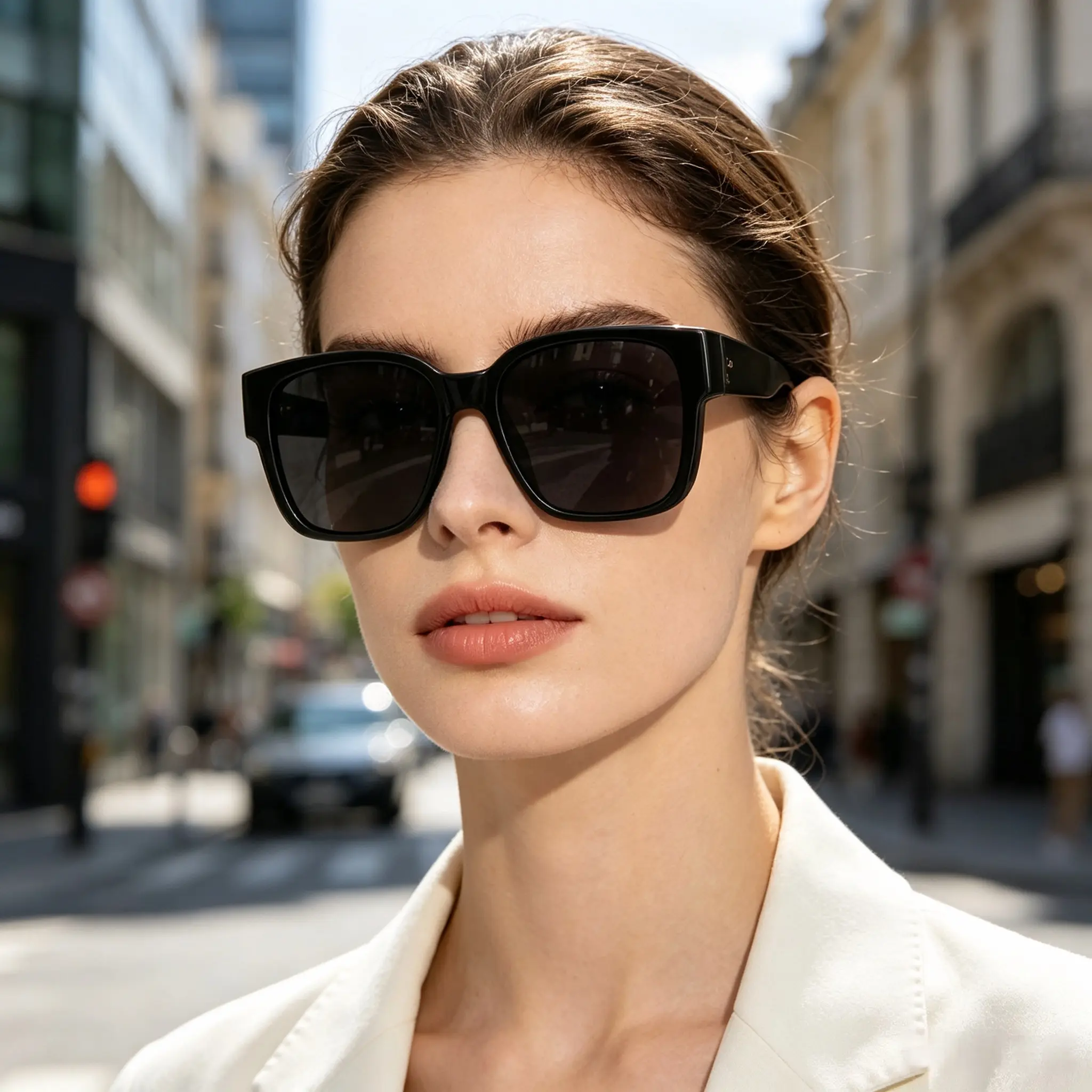 Elegant Black Square Sunglasses for Women - Stylish and Trendy Fashion Accessory - Perfect for Urban Style
