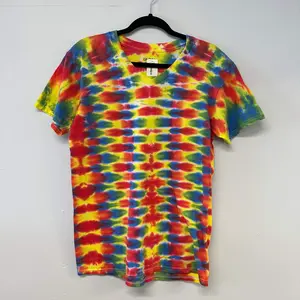 Verticle Stripe Tie Dye T-Shirt | Medium