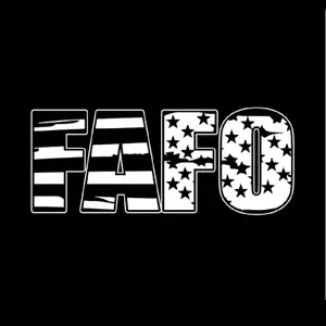 LARGE FAFO with Flag, Right Facing, FAFO F around and Find Out rear window vinyl window decal sticker.