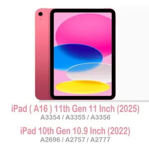 Feams Case for iPad (A16) 11th Generation 11 Inch 2025, iPad 10th Generation 10.9 Inch 2022, Rotating Case Clear Back Cover with Pencil Holder & Auto Sleep, Pink Bouquet