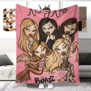 Sweet Doll Theme Blanket, Vintage Design, Soft & Comfortable, Perfect Gift for Girls & Kids, Ideal for Bed, Sofa, Travel