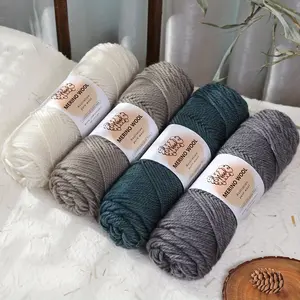 One pack of 5 balls/500g, sheep knitted merino wool 95% acrylic 5% medium thick yarn suitable for 4-5mm knitting needles. The product is short and rich in texture, warm and close-fitting, soft and waxy, medium thickness, easy to knit. Suitable for knitti