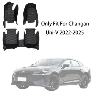 Full Set Nappa PU Leather Car Floor Mat For Changan Uni-V 2022-2025 Front And Rear Cushion Slip-Resistant Wear-Resistant Auto Interior Accessories