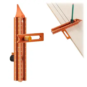 Magnetic 4-Sided Laser Scale Scribing Tool-Leveling Ruler with Magnetic Base-Multi-Purpose Woodworking Marking Tool for DIY, Woodworking, Carpentry, Furniture Making and Construction