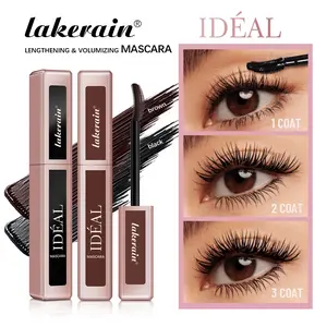 Lakerain 2 Counts Lengthening & Volumizing Mascara 3-in-1 Clump-Free Formula, Curved Brush Lifts Volumizes Lashes, Waterproof Long-Lasting, Black & Brown Shades for Natural or Bold Looks, Ideal for Everyday Wear & Eye Definition