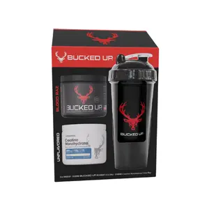 Bucked Up Value Shaker Pack Gift Set | 25 Serving Pre-Workout and Creatine Monohydrate Bundle |