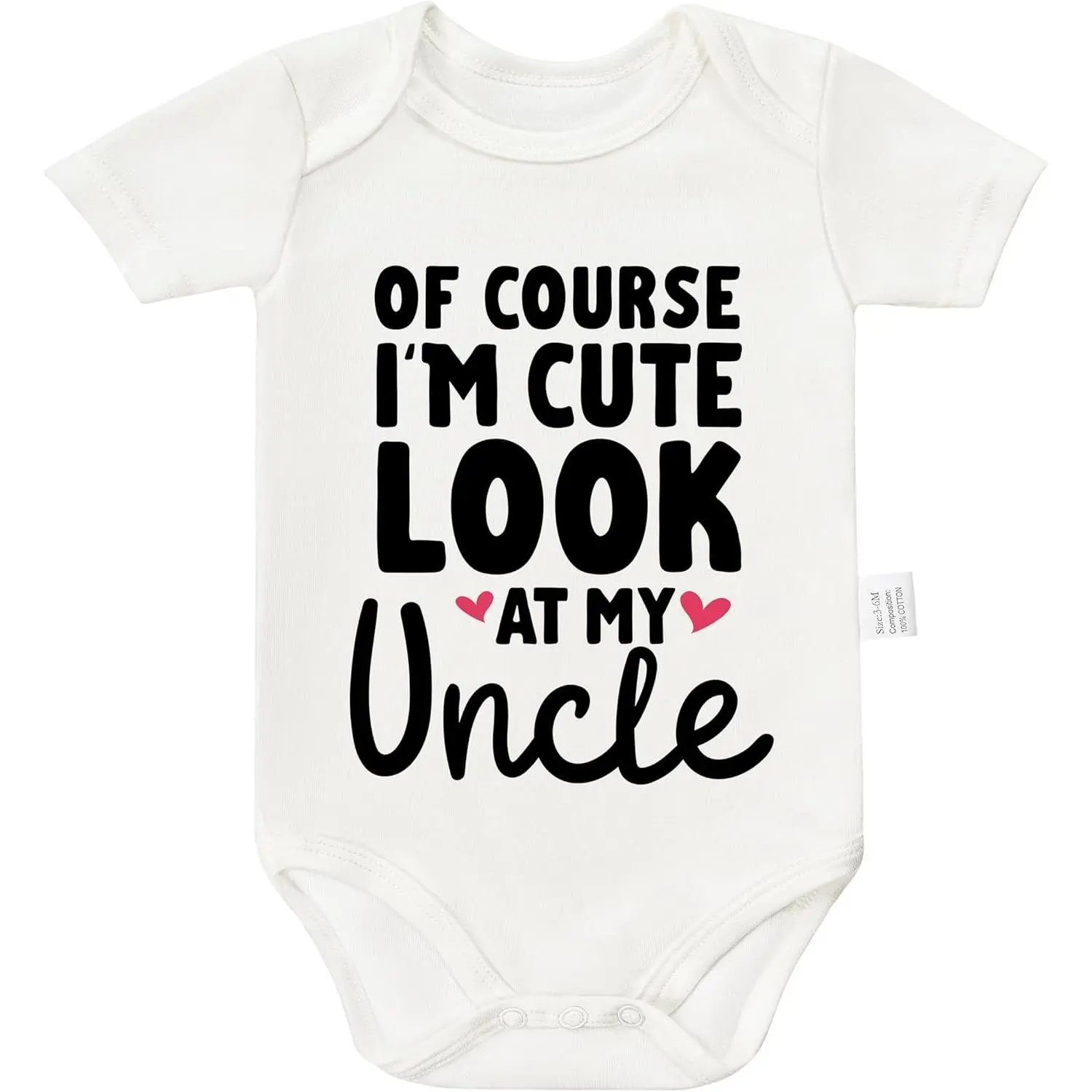 Funny Graphic Cotton Bodysuit, Short-Sleeve Slim-Fit Infant Jumpsuit with Snaps for Newborn Nephew or Niece, Newborn Onesies, Clothes, Unisex, One-PieceNewborn Outfits Bodysuit Romper