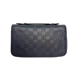 Pre-owned Louis Vuitton Damier Graphite coated canvas Small Leather Goods Brazza Wallet, Small Leather Goods, Black/Grey, S014260324007, with Light Wear