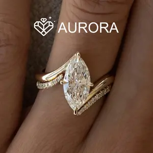 【#192 Arc】Marquise Moissanite ring Daily Anniversary wedding ring Synthetic Moissanite