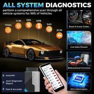 KINGBOLEN Ediag Elite OBD2 Scanner Full System Bi-Directional 15+ Reset Bluetooth Scan Tool Lifetime Free Update for ios/android