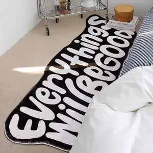 Everything Will Be Good Bedroom Carpet, Soft Thick Plush Runner Rug, Home Decorative Rug for Living Room & Hallway, Modern Minimalist Style for Any Space
