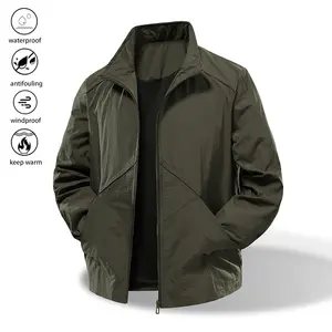 Jacket Men's Multi-Functional Outdoor Jacket: Waterproof Windproof Dirt-Resistant Warmth Stand Collar Zipper Casual Coat