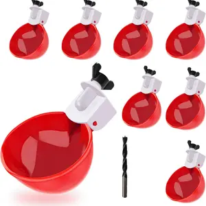 8 Packs Large Chicken Watering Cups, Chicken Drinking Fountain, Automatic Drinking Bowl, for Chicken, Duck, Pigeons, Goose and Turkey, Chicken Farming Equipment