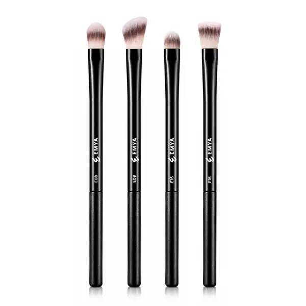EMYA Eye Set - 4pcs Makeup Eye Brush Set, Brush for Powder, Liquid & Cream, Includes E08, E09, E15, E16